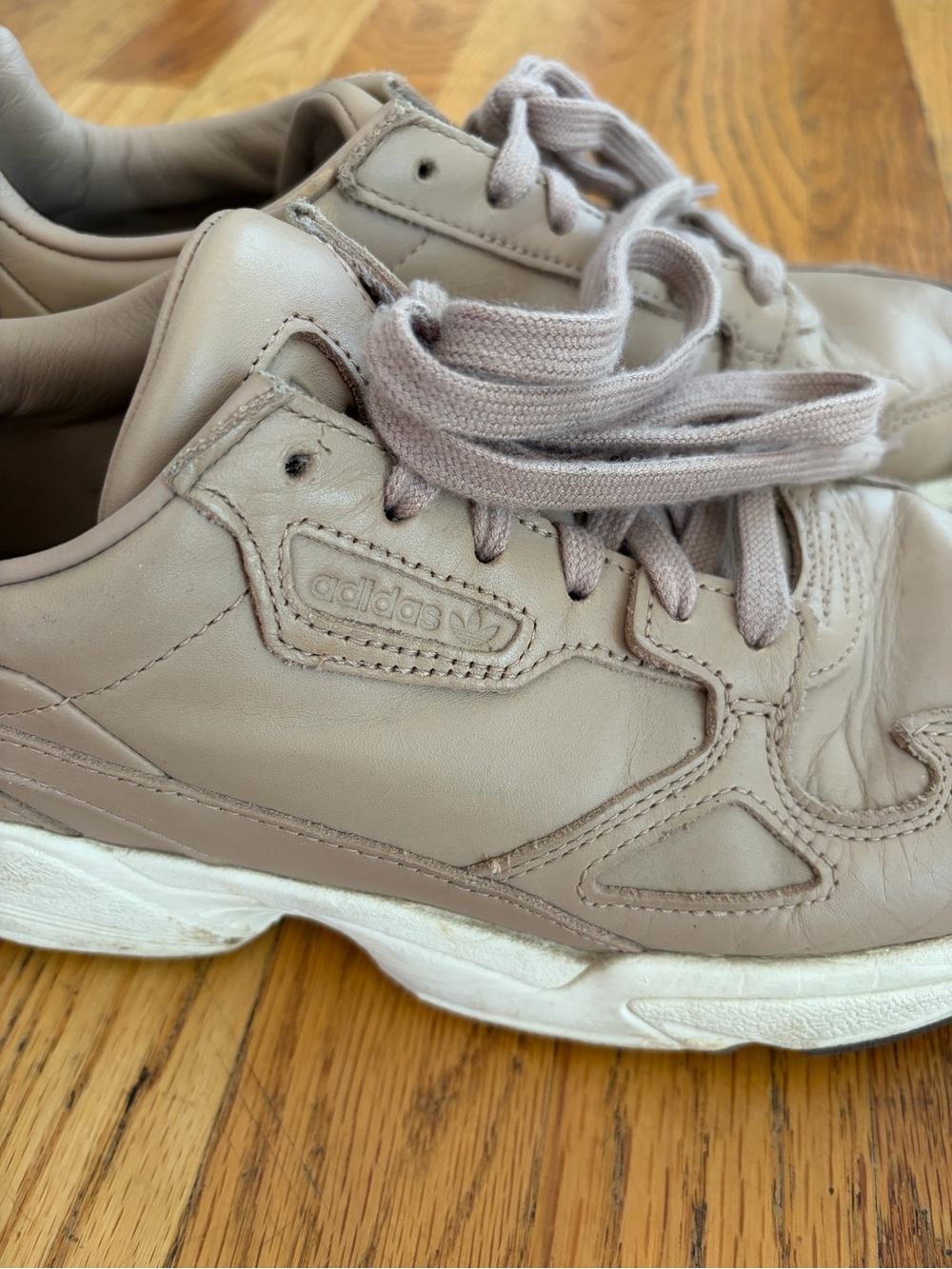 adidas Leather Sneakers in Taupe Beige